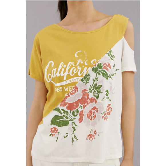 Anthropologie Pilcro Spliced California Graphic Tee Size S NWT - Picture 2 of 4